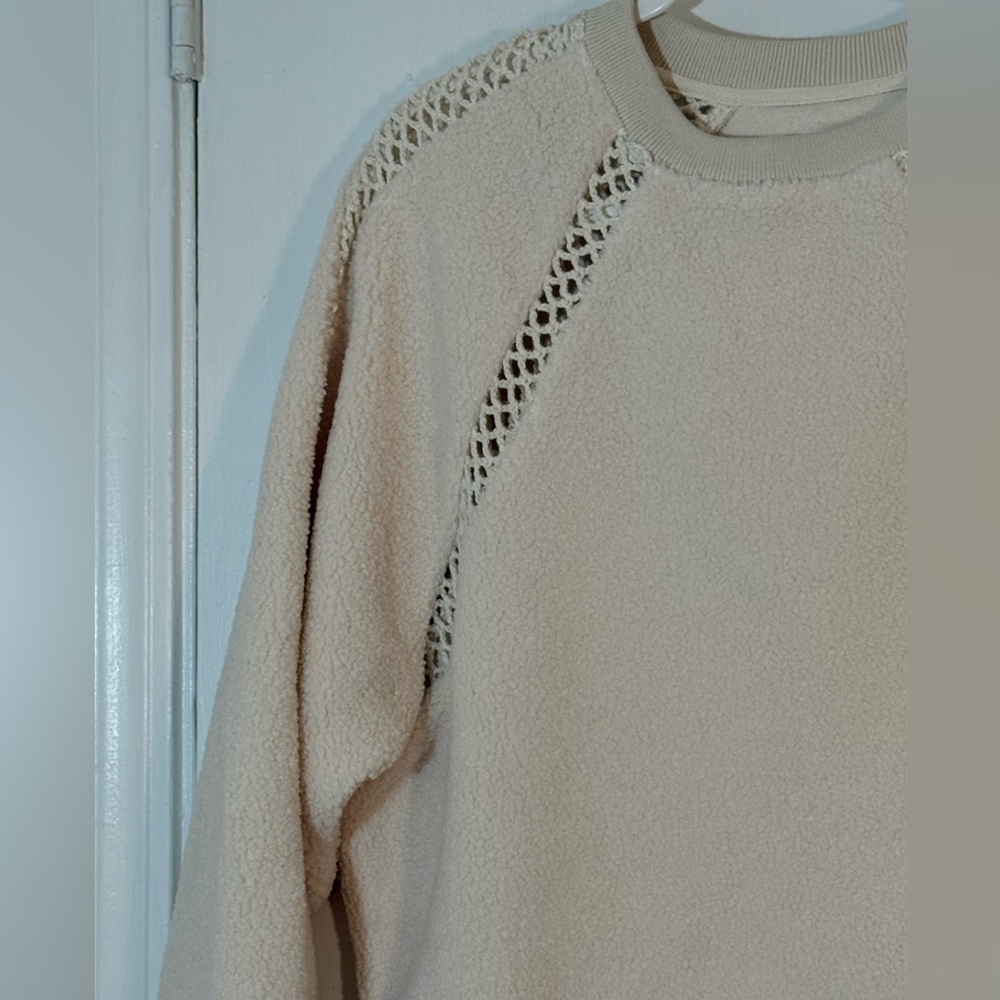 ba&sh Sweet Open-Knit Bouclette Crewneck Sweatshirt Size 1 S - Picture 4 of 14